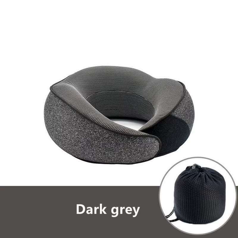 Travel Neck Pillow Premium Memory Foam Neck Pillow for Comfort on Airplane 360º Ergonomic Design with Washable Modal Cover JAF8X