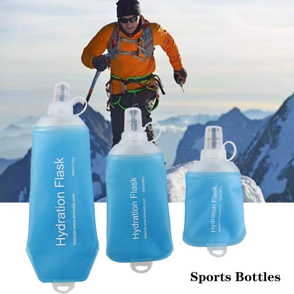 500ML 250ML 150ML Folding Water Bottle Collapsible Soft Flask TPU for Cycling Running Camping Travelling
