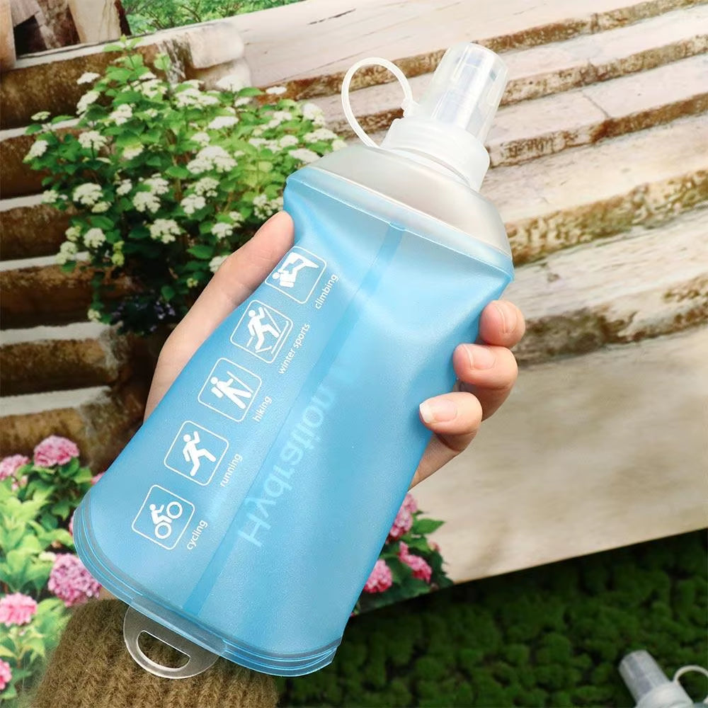 500ML 250ML 150ML Folding Water Bottle Collapsible Soft Flask TPU for Cycling Running Camping Travelling